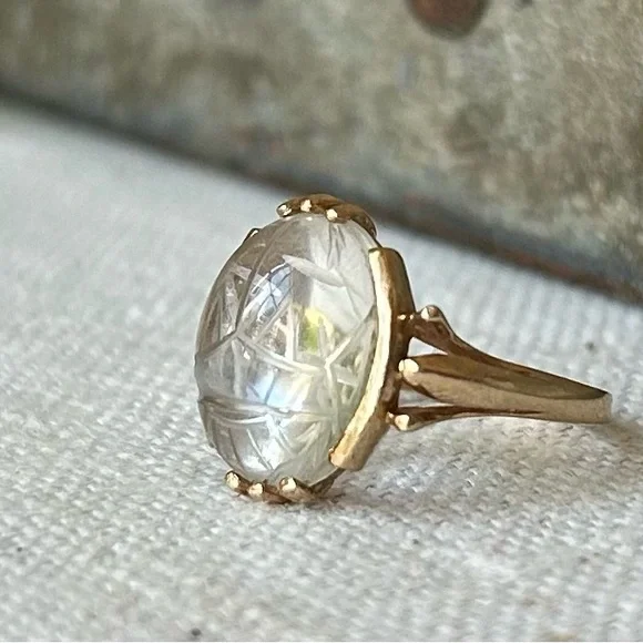 Antique/Vintage 10k Scarab Beetle Ring - Picture 2 of 8